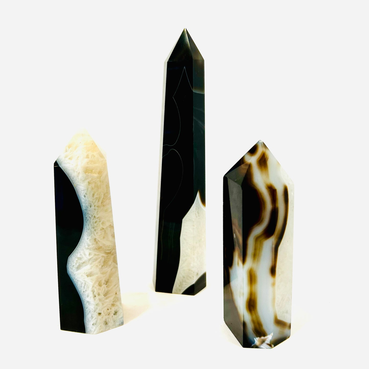 Black Agate Onyx Towers