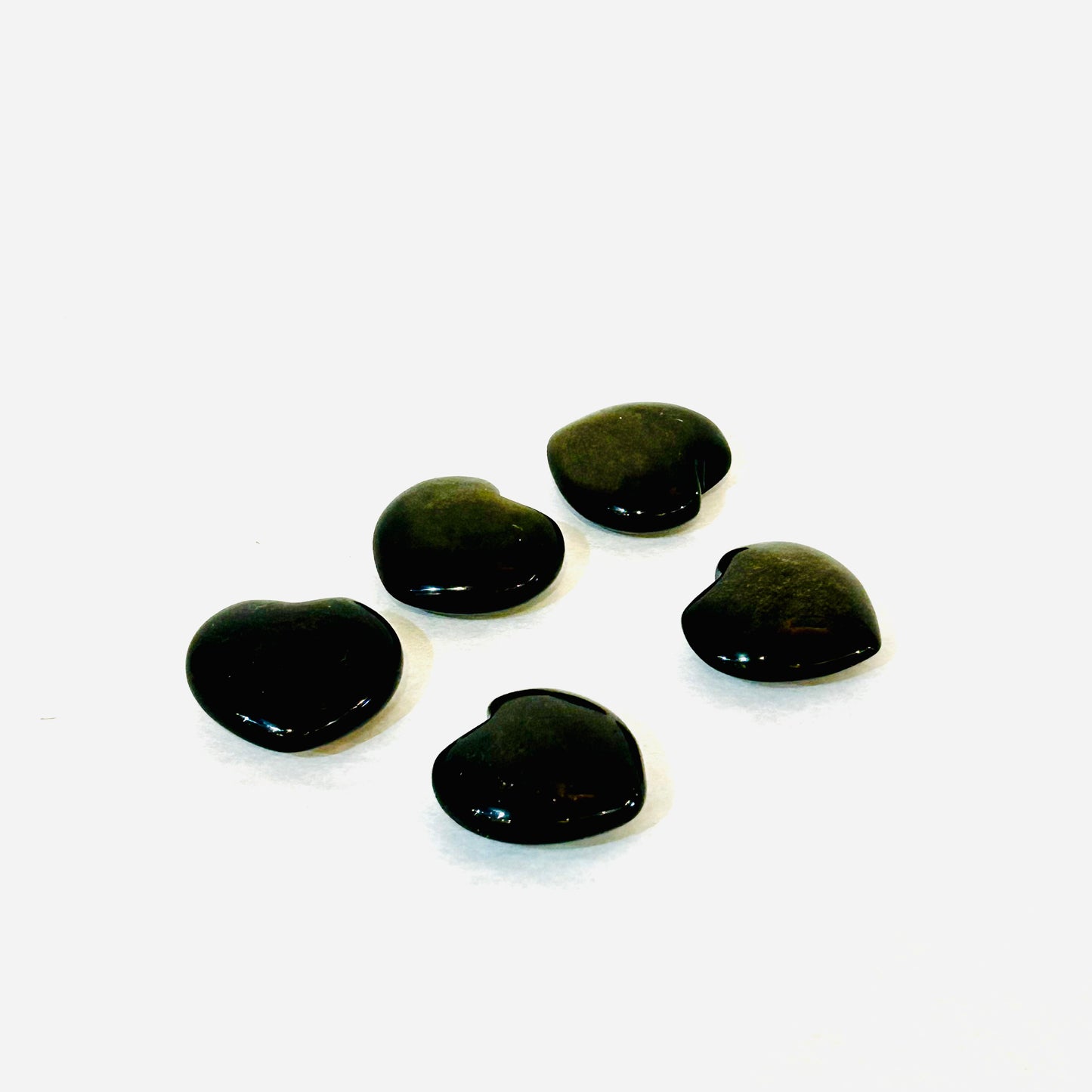 Gold Sheen Obsidian Hearts