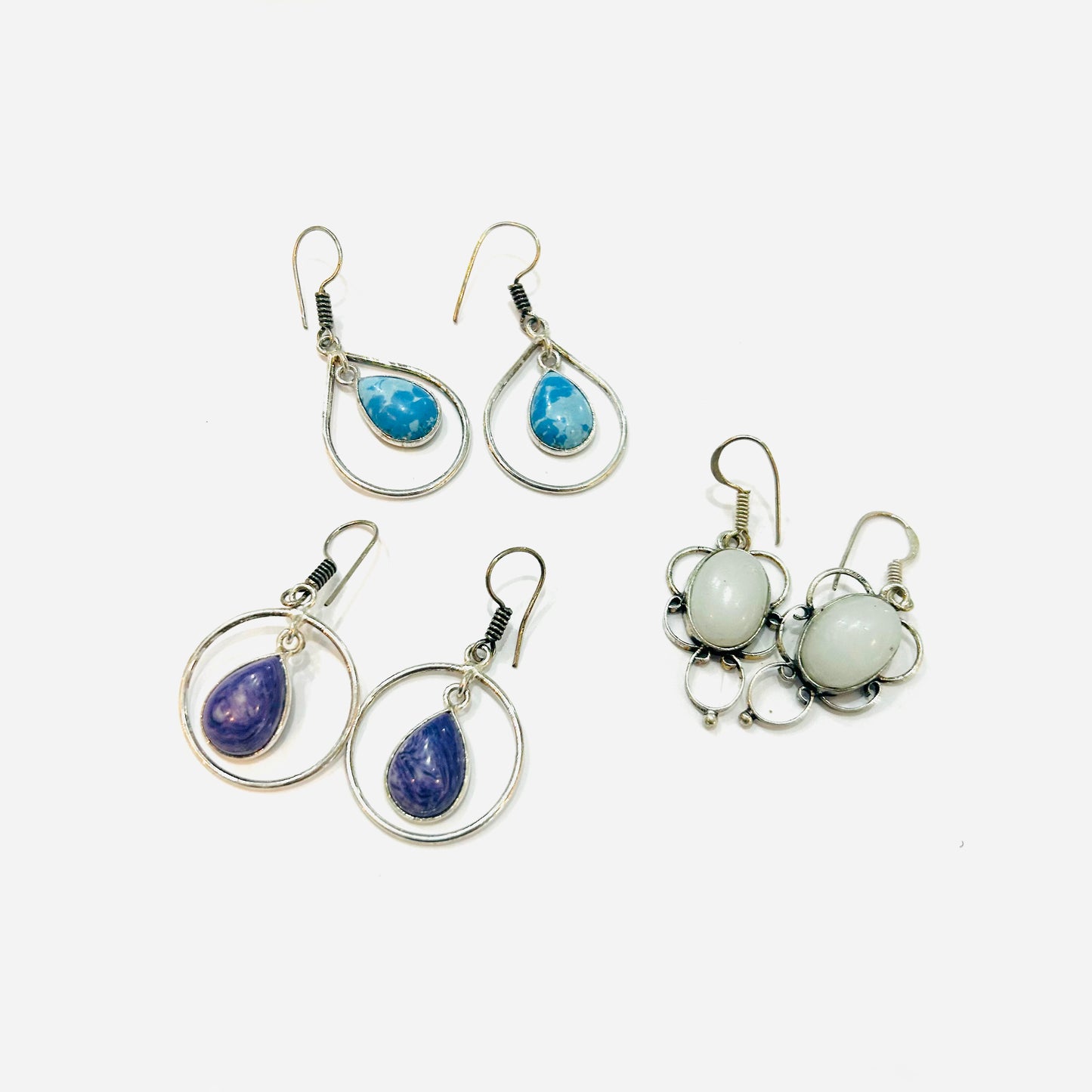 Earrings Gemstone Silverplate India