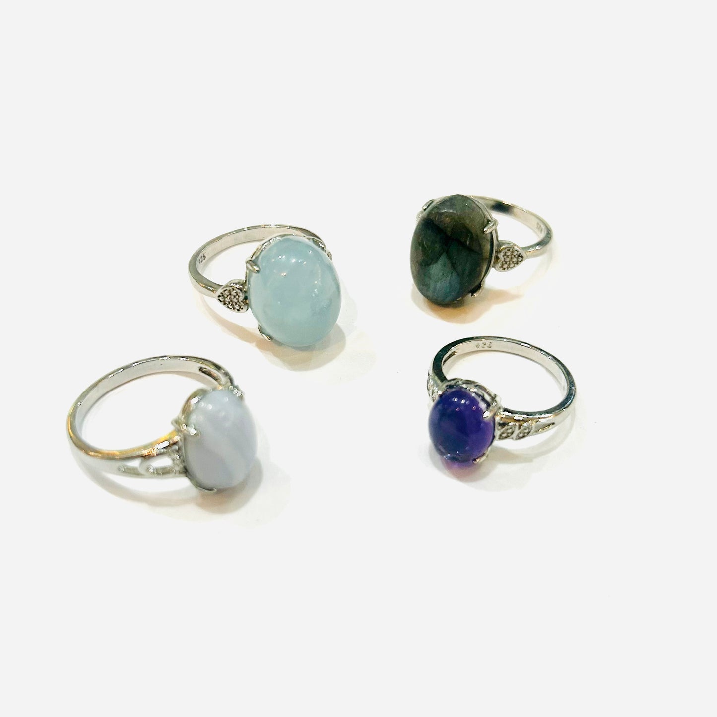 Gemstone Rings Stainless Steel