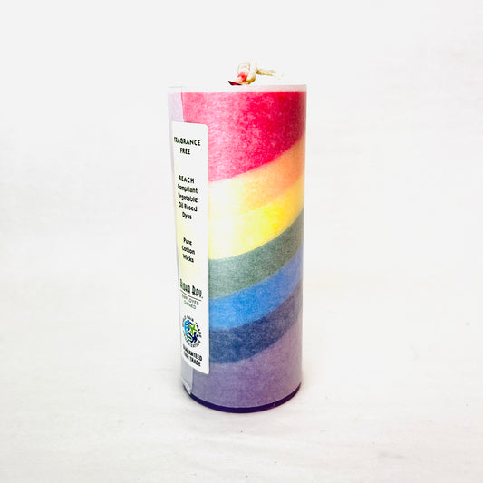 Rainbow Pillar Candle