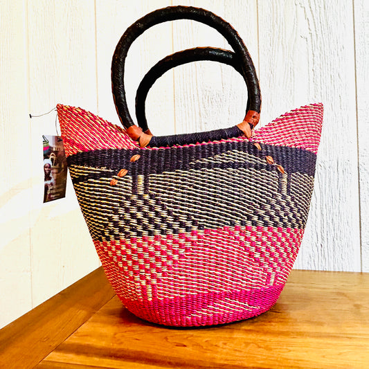 Handwoven Grass Basket ~ Winged