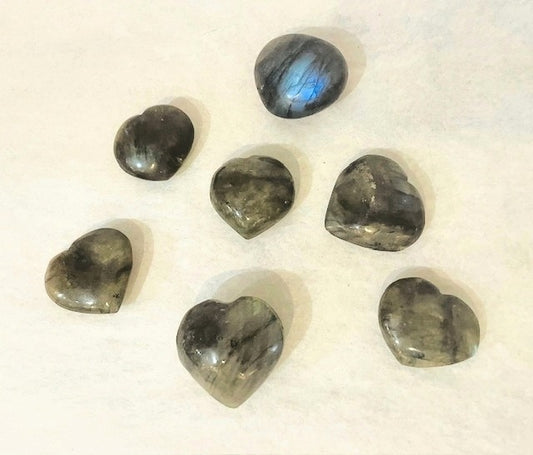 Labradorite Crystal Hearts