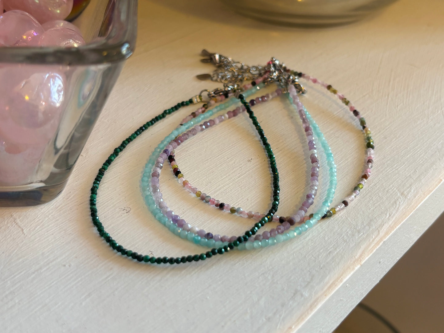 Faceted Gemstone Anklets