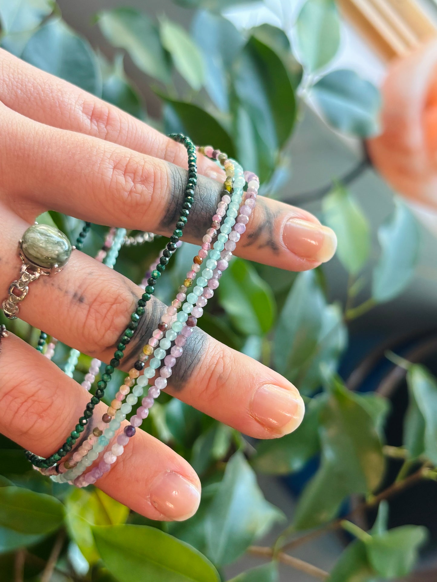 Faceted Gemstone Anklets