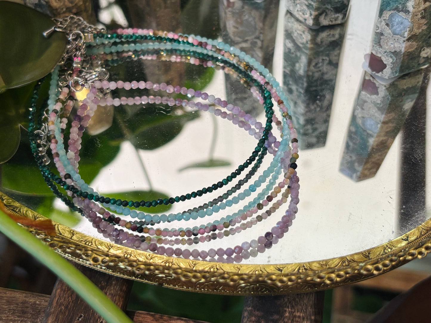Faceted Gemstone Anklets