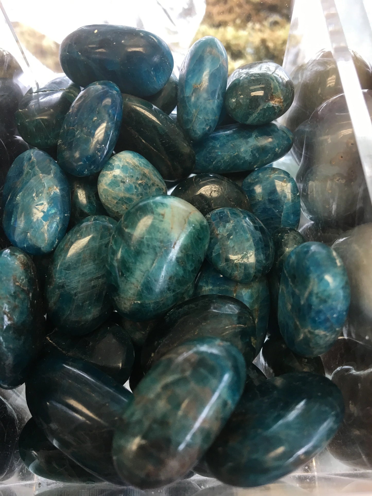 Blue Apatite Tumbled, Madagascar