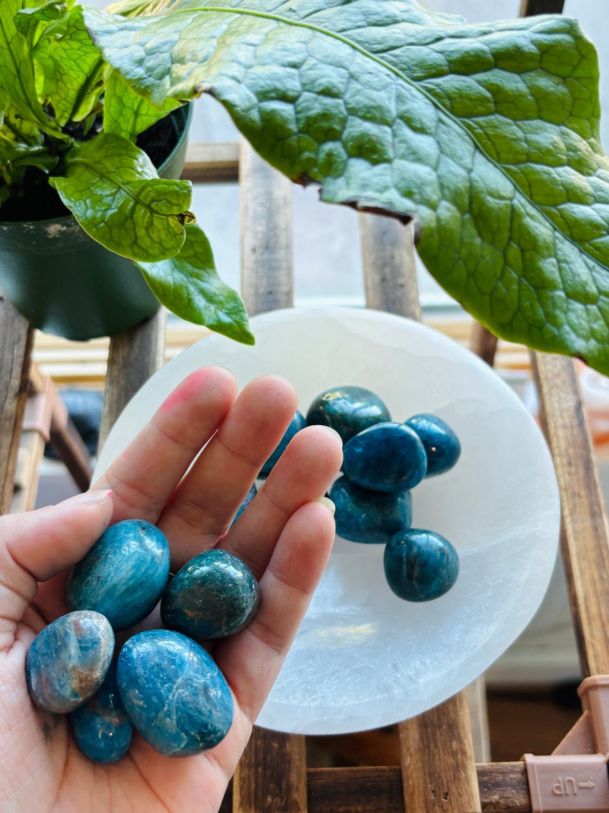 Blue Apatite Tumbled, Madagascar
