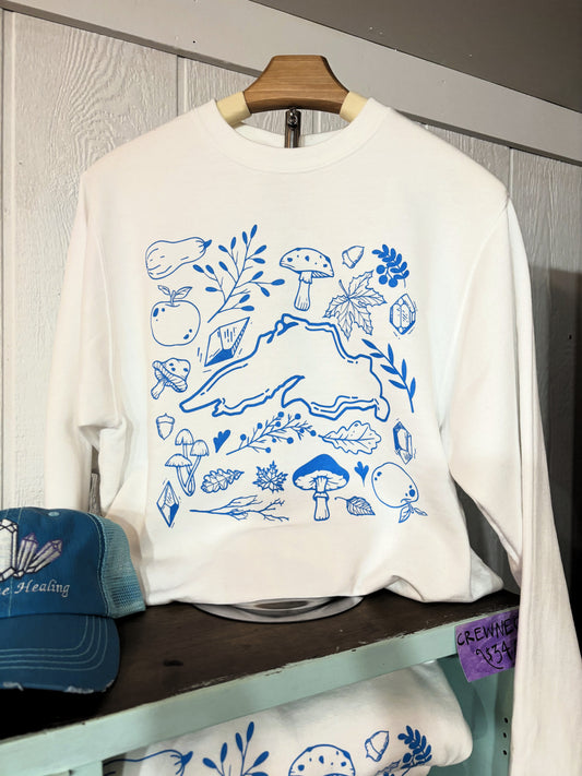 Lake Superior Crewneck ~ White
