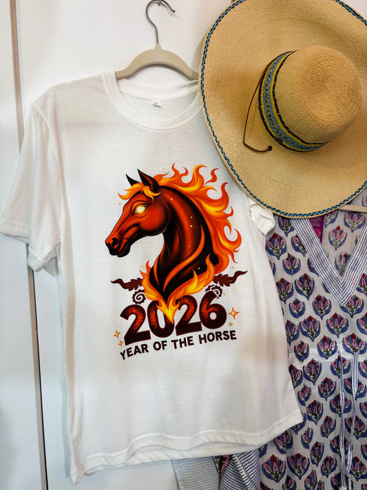 Fire Horse Tee - White
