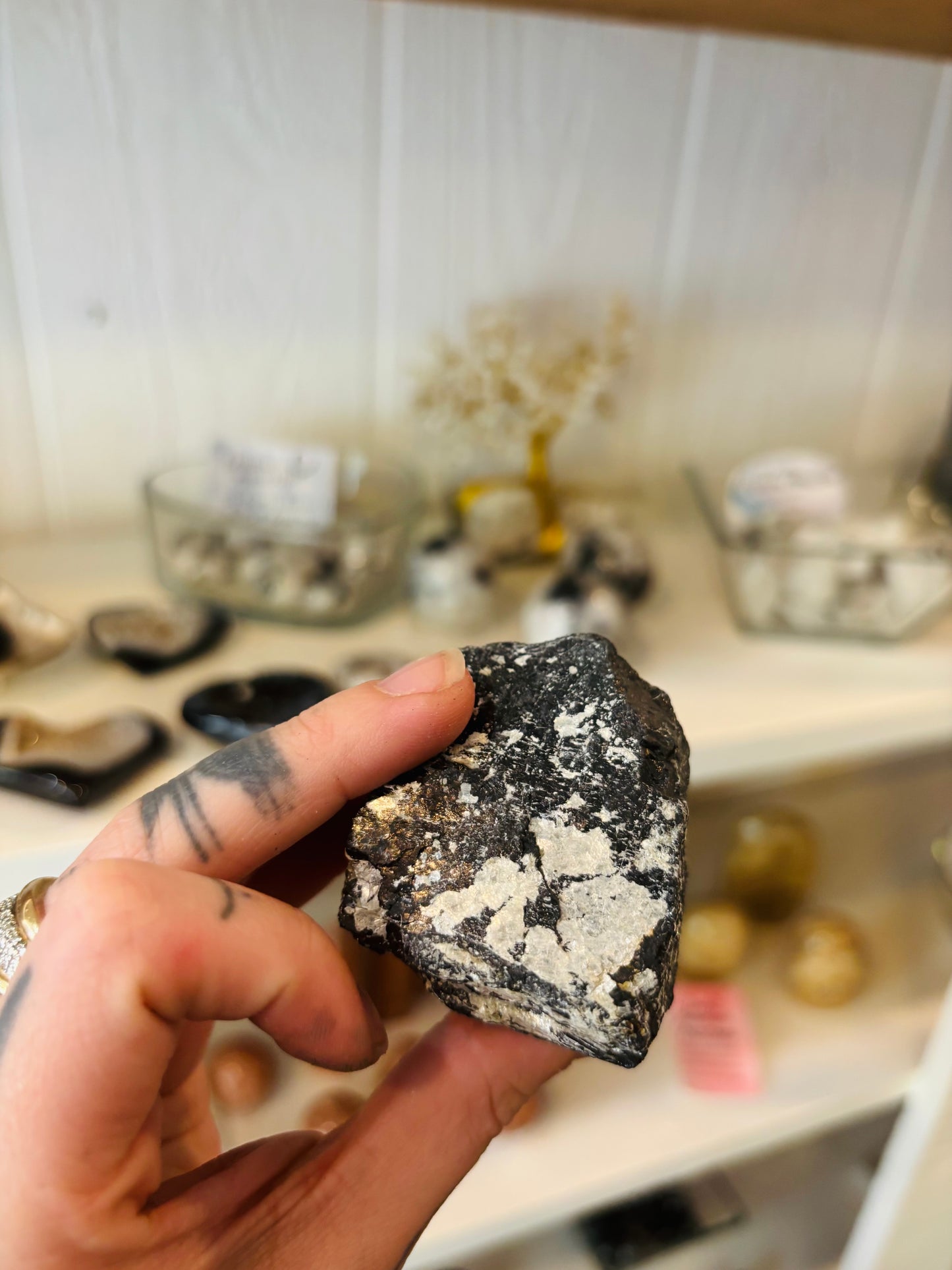Black Tourmaline with Muscovite Mica