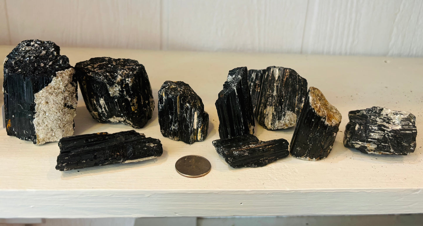 Black Tourmaline with Muscovite Mica