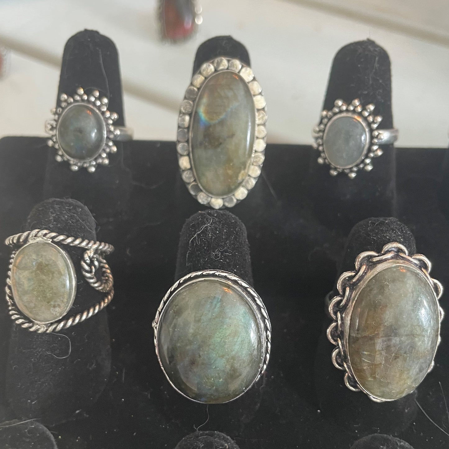 Boho Gemstone Rings Silver Plate India