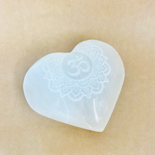 Selenite Puffy Hearts