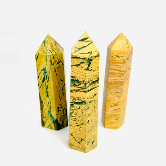 Yellow Unakite Agate Towers